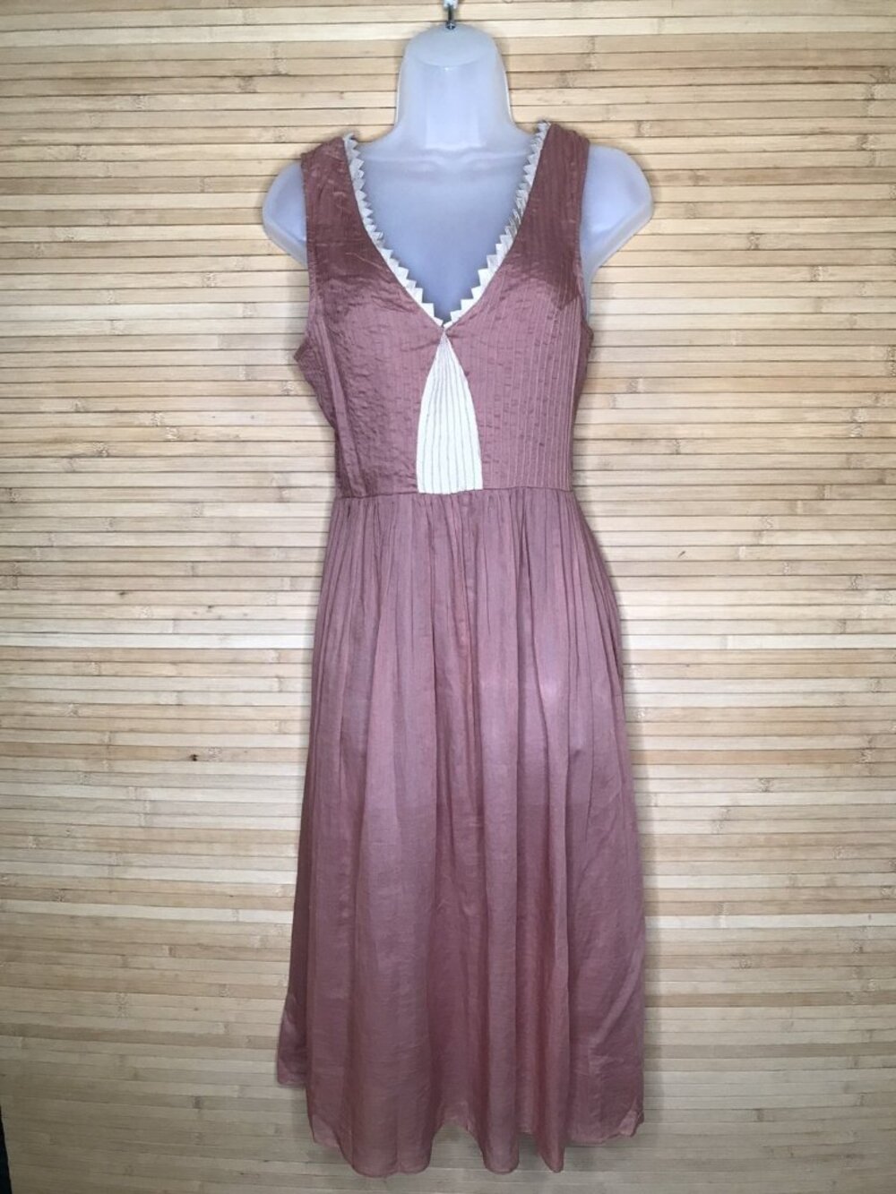 SOPHIA KOKOSALAKI cotton silk delicate pleats Dress England Size XS